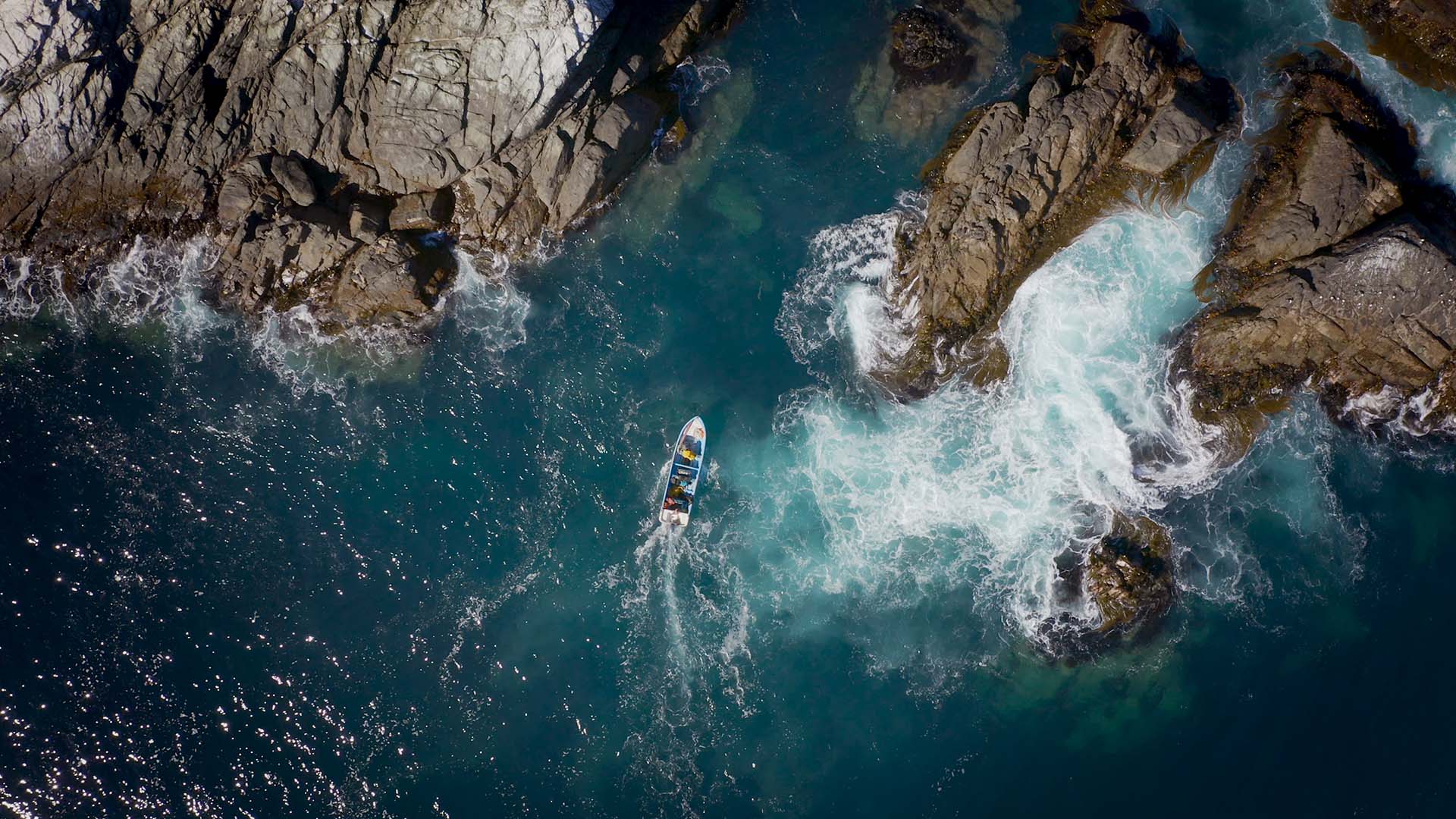 PATAGONIA_Fjordlands_Drone rocky coast